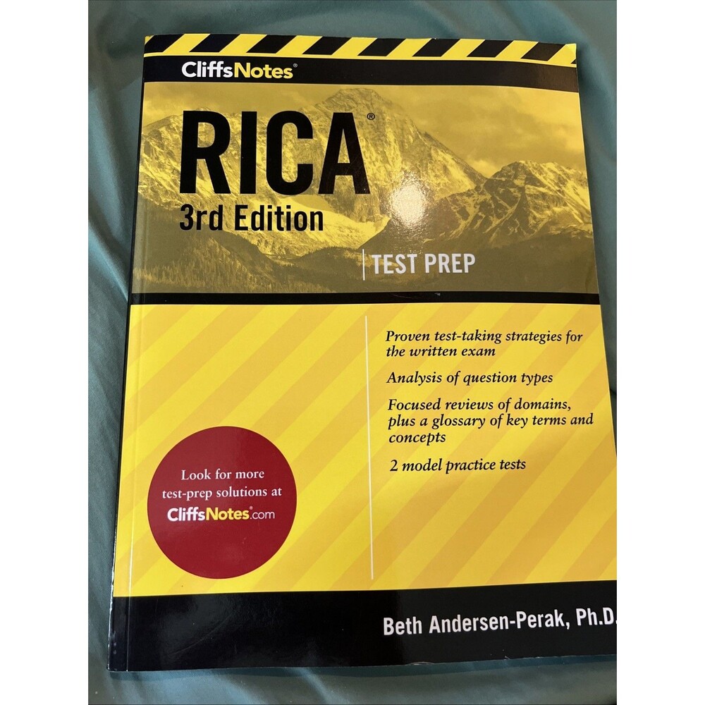 RICA Cliffs Notes 3rd Edition by Beth Andersen-Perak (2019, Trade Paperback)
